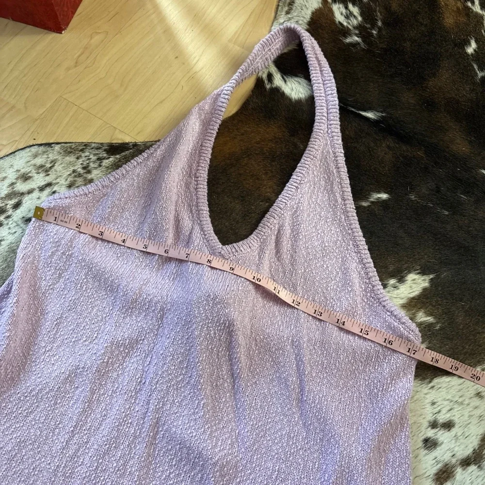 FREE PEOPLE BEACH Phia sweater set Blush Lilac Matching‎ Open Back Halter Size L